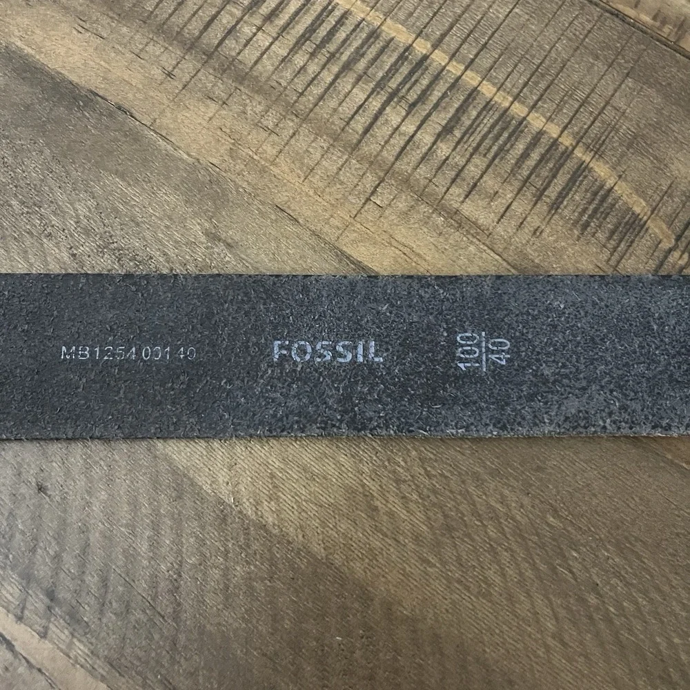 Men's FOSSIL Belt Black Soft Leather Stainless Buckle 40 Vintage‎